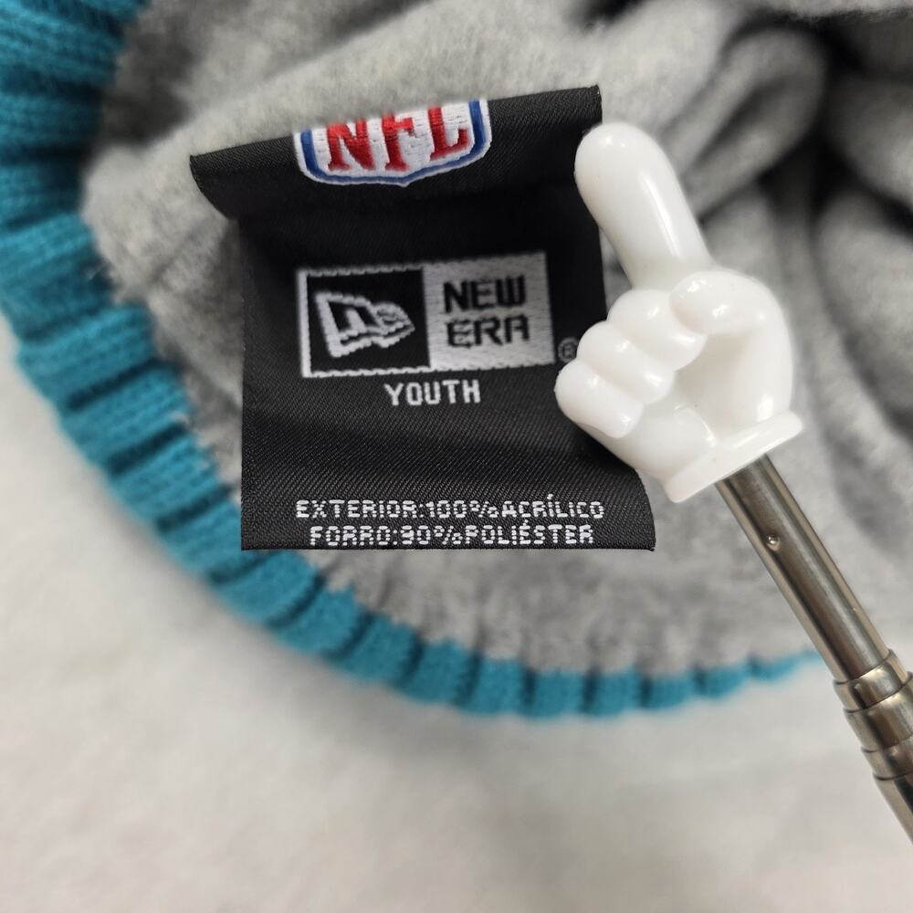 New Era Miami Dolphins NFL Youth Beanie Hat Knit Cap Teal Blue Fleece Lined - Picture 5 of 7